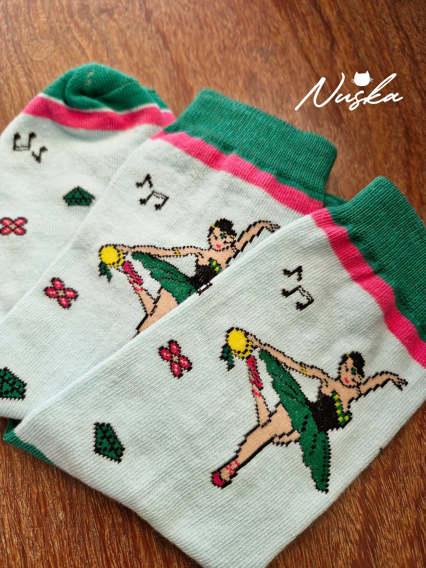 Meia Cano Alto Esmeralda - Grandes Ballets