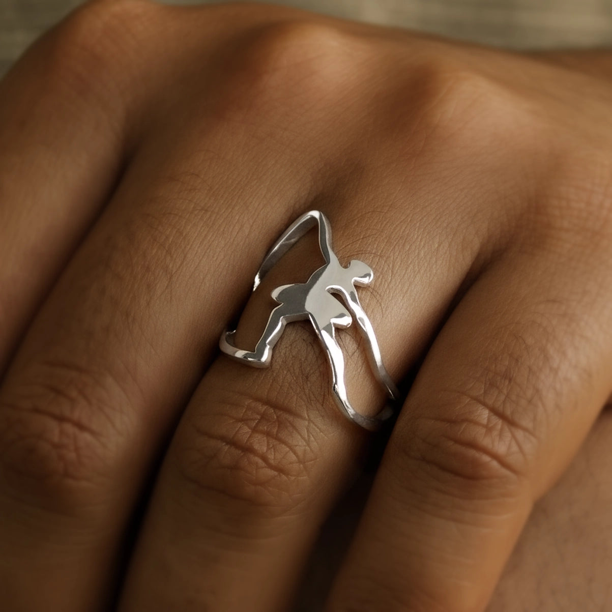 Anel Bailarina Banhado em Prata