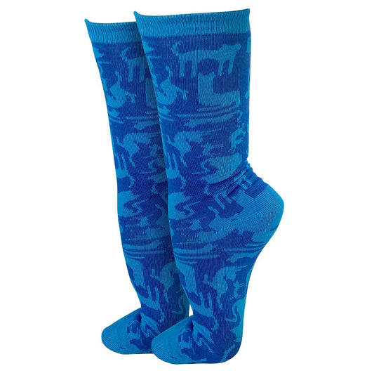 Meia Cano Alto Gato Azul