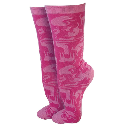 Meia Cano Alto Gato Rosa
