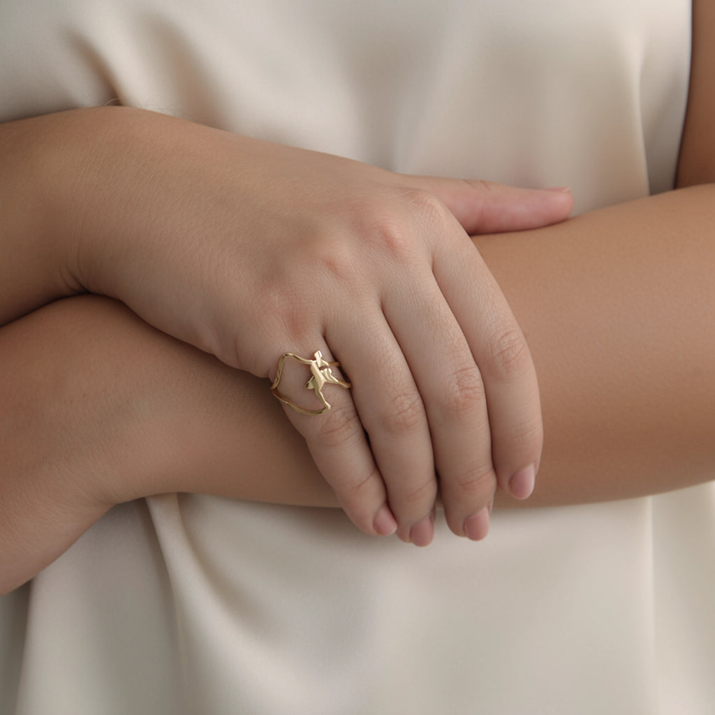 Anel Bailarina Banhado em Ouro 18K
