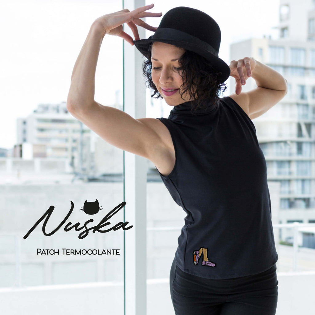 Patch Termocolante Bordado - Ballet Ponta com Polaina Pink e Vermelho