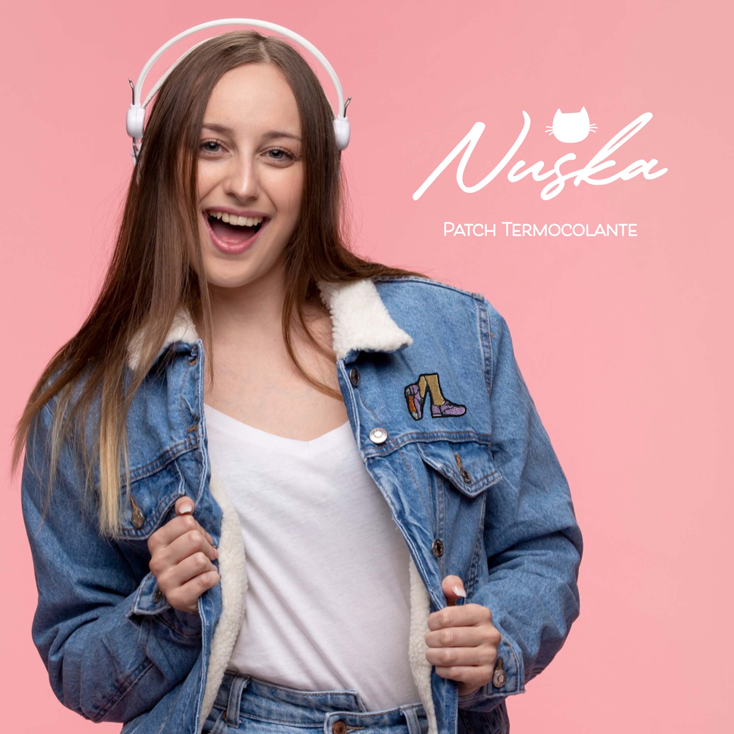 Patch Termocolante Bordado - Ballet Ponta com Polaina Azul e Lilás