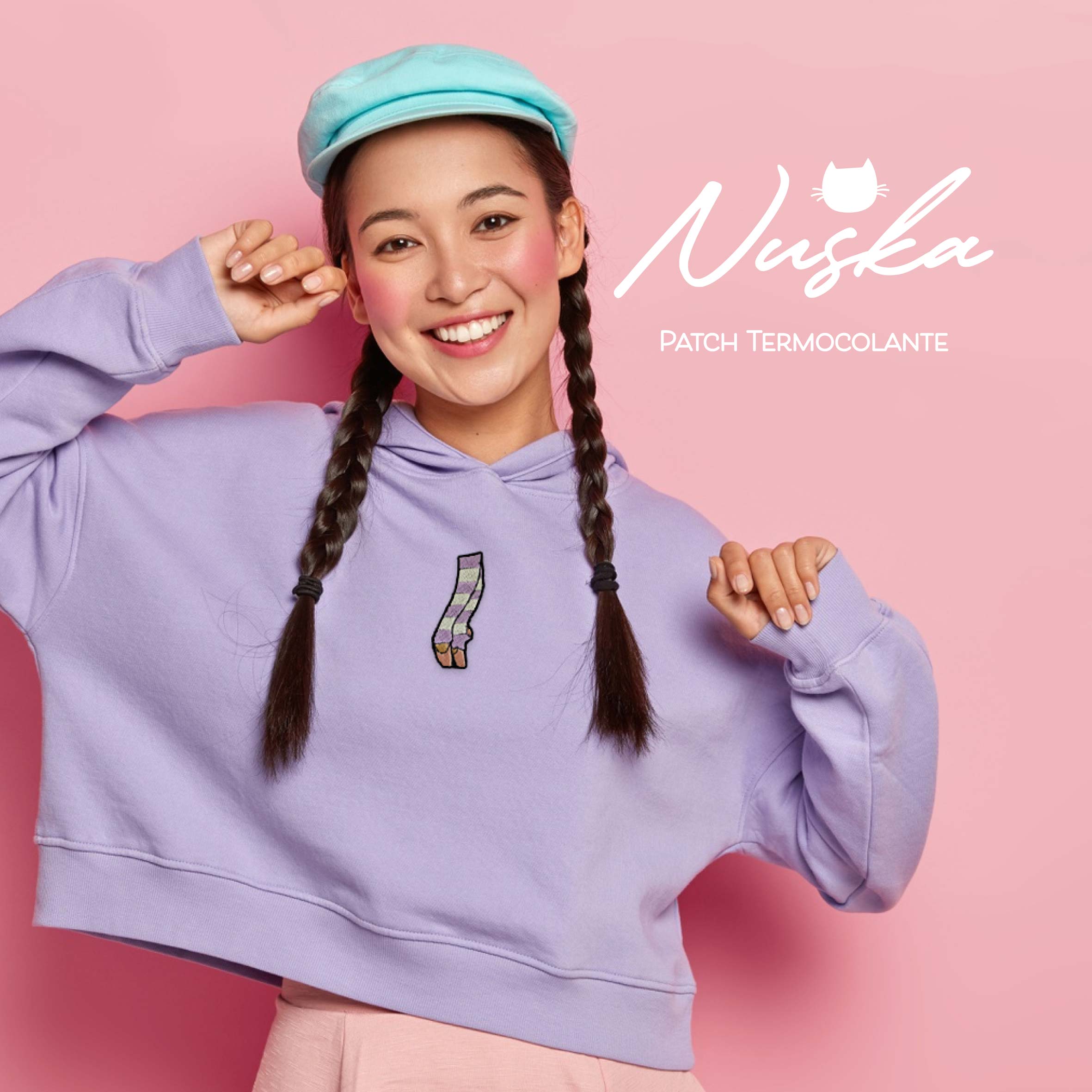 Patch Termocolante Bordado - Ballet Ponta com Polaina Azul e Lilás