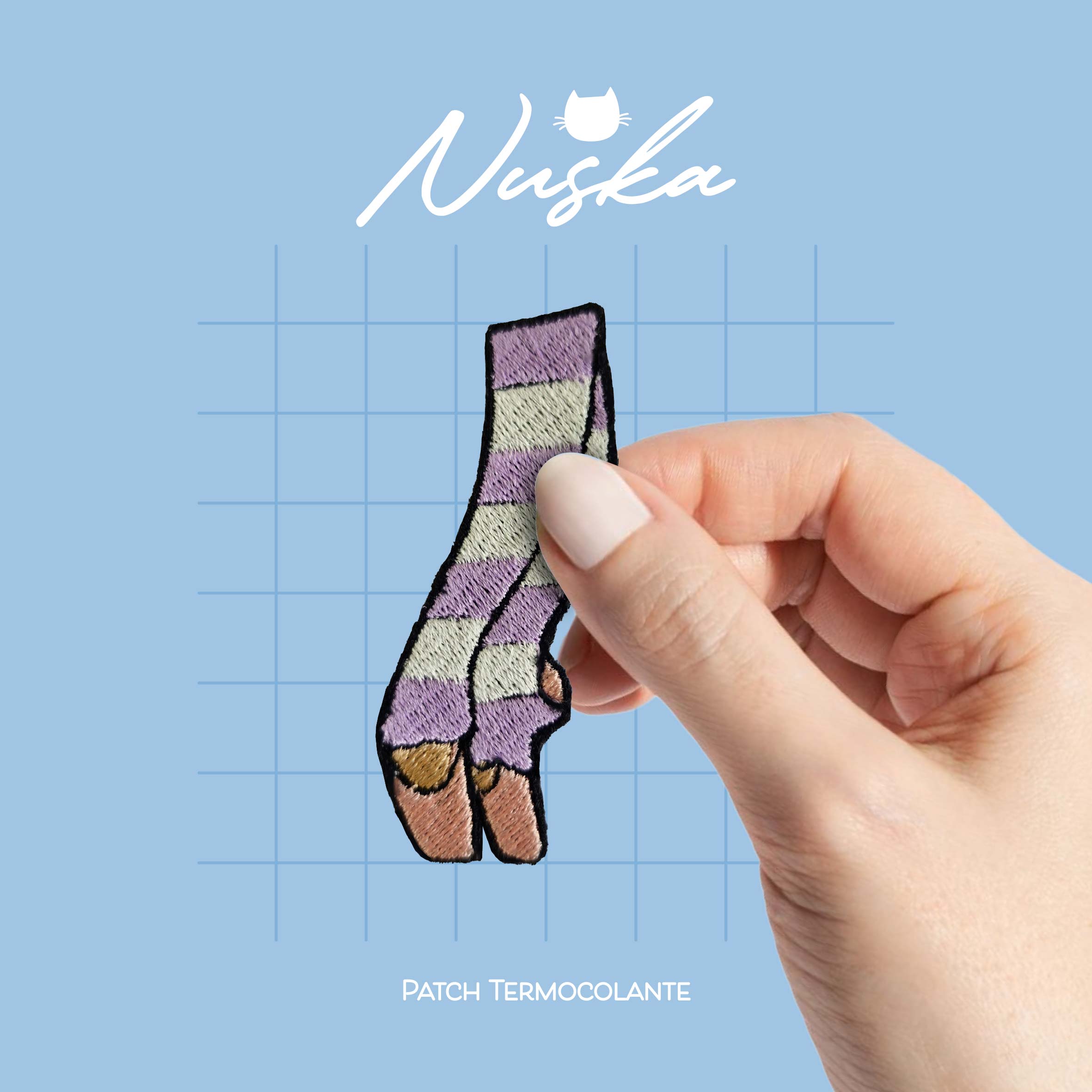 Patch Termocolante Bordado - Ballet Ponta com Polaina Lilás e Branco