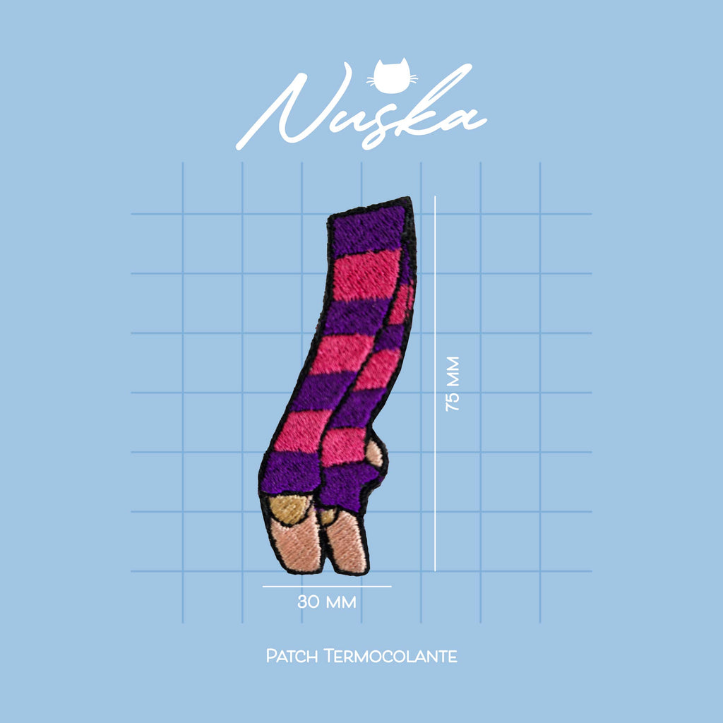 Patch Termocolante Bordado - Ballet Ponta com Polaina Roxo e Pink