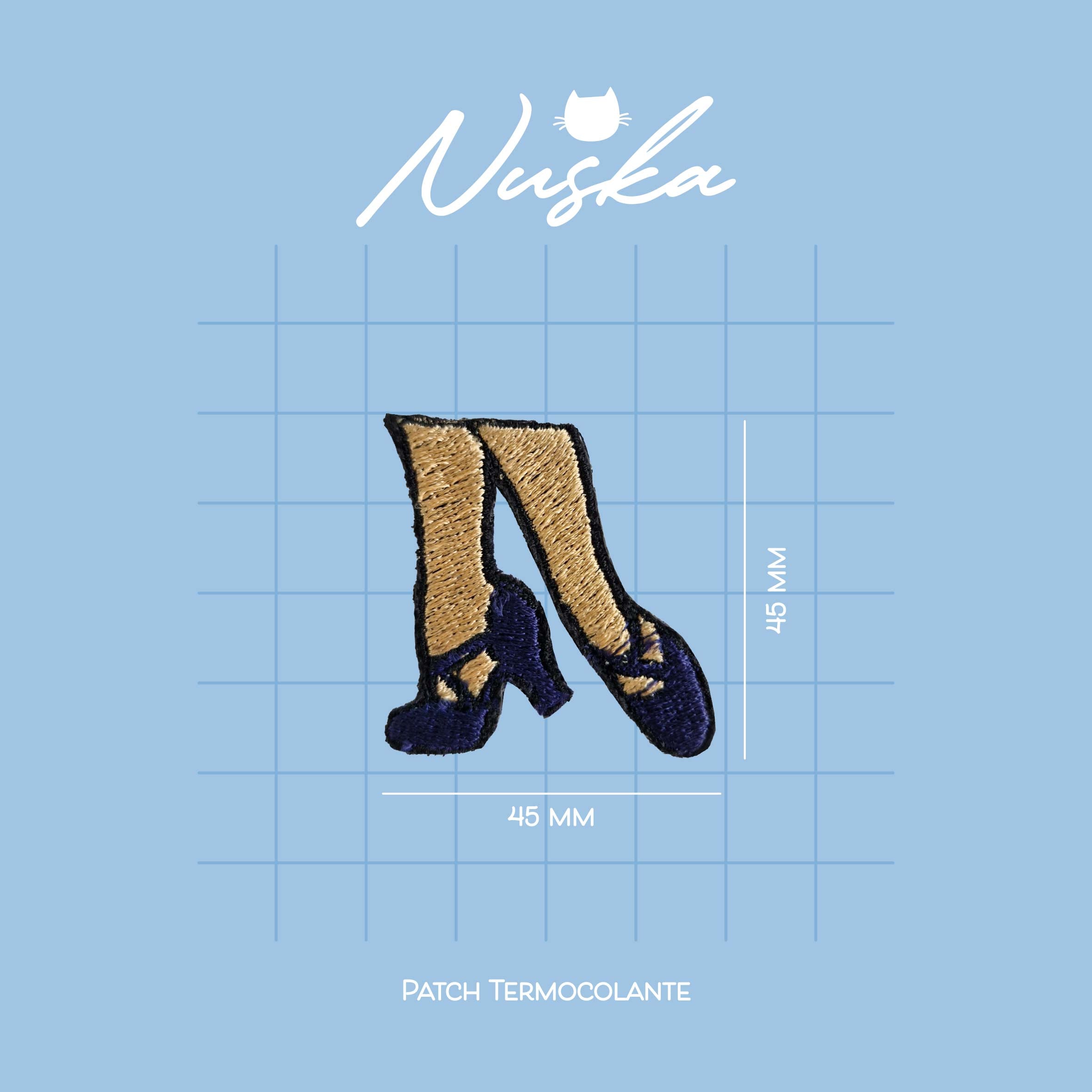 Patch Termocolante Bordado - Sapato Marinho