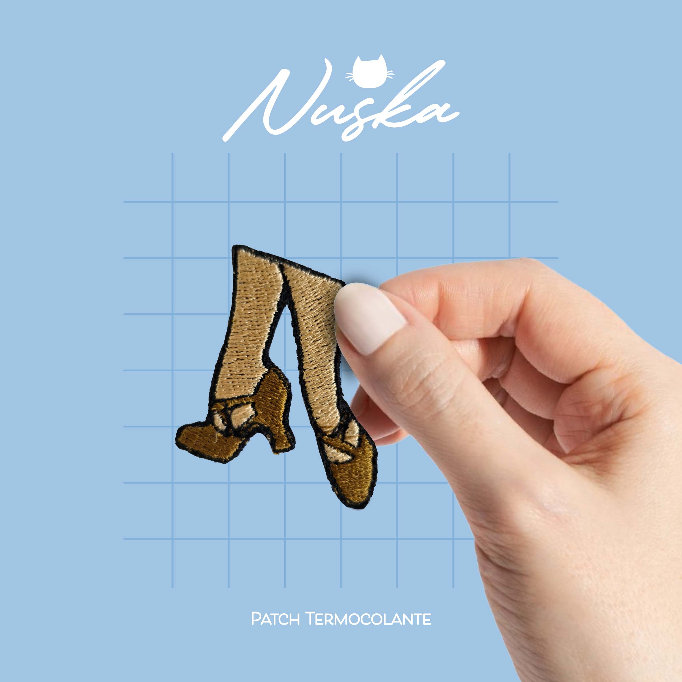 Patch Termocolante Bordado - Sapato Marrom