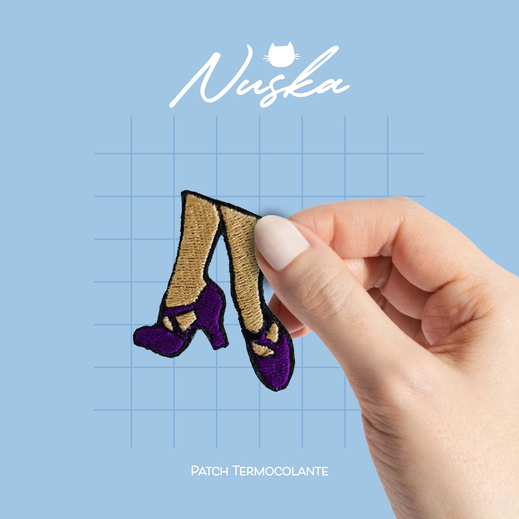 Patch Termocolante Bordado - Sapato Roxo