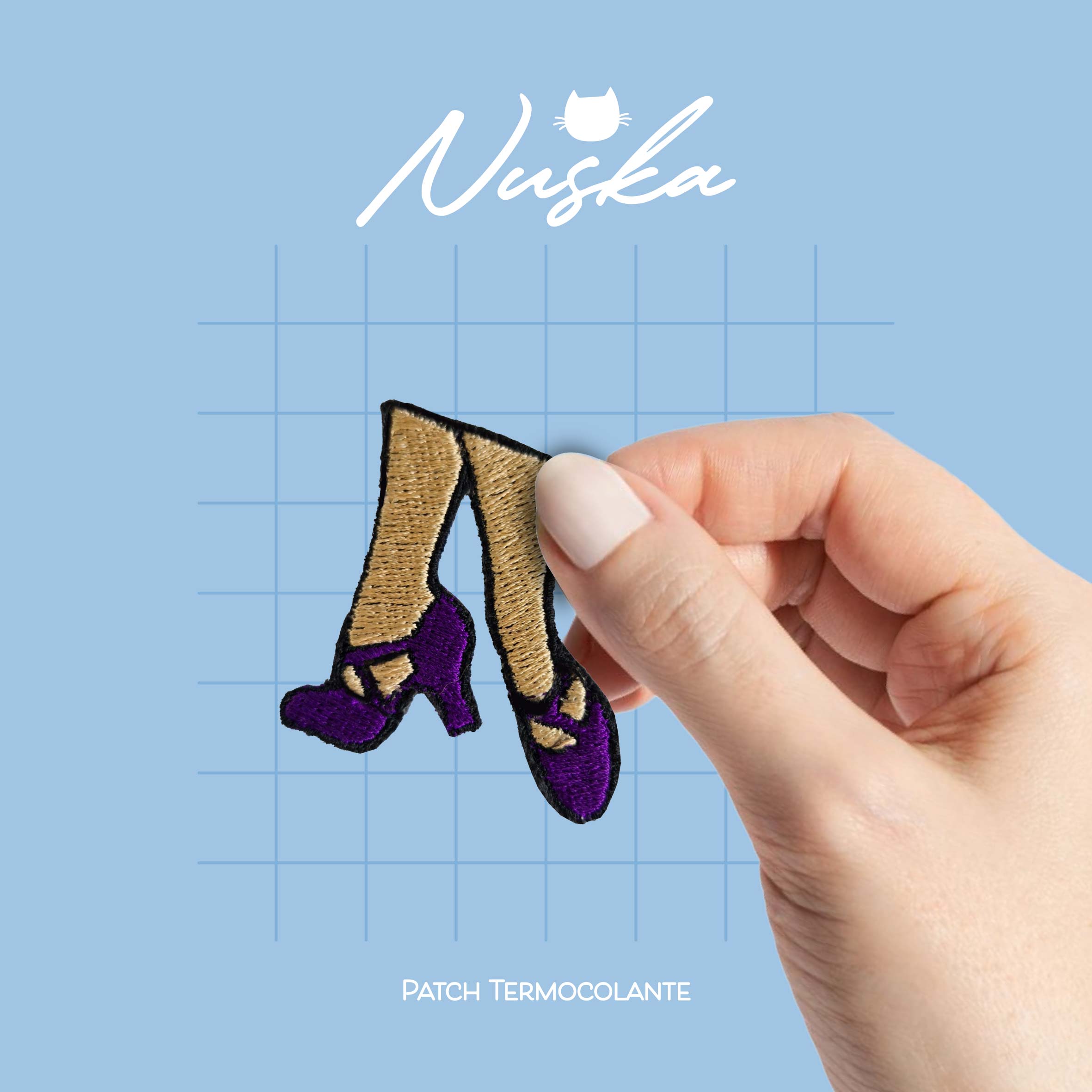 Patch Termocolante Bordado - Sapato Roxo